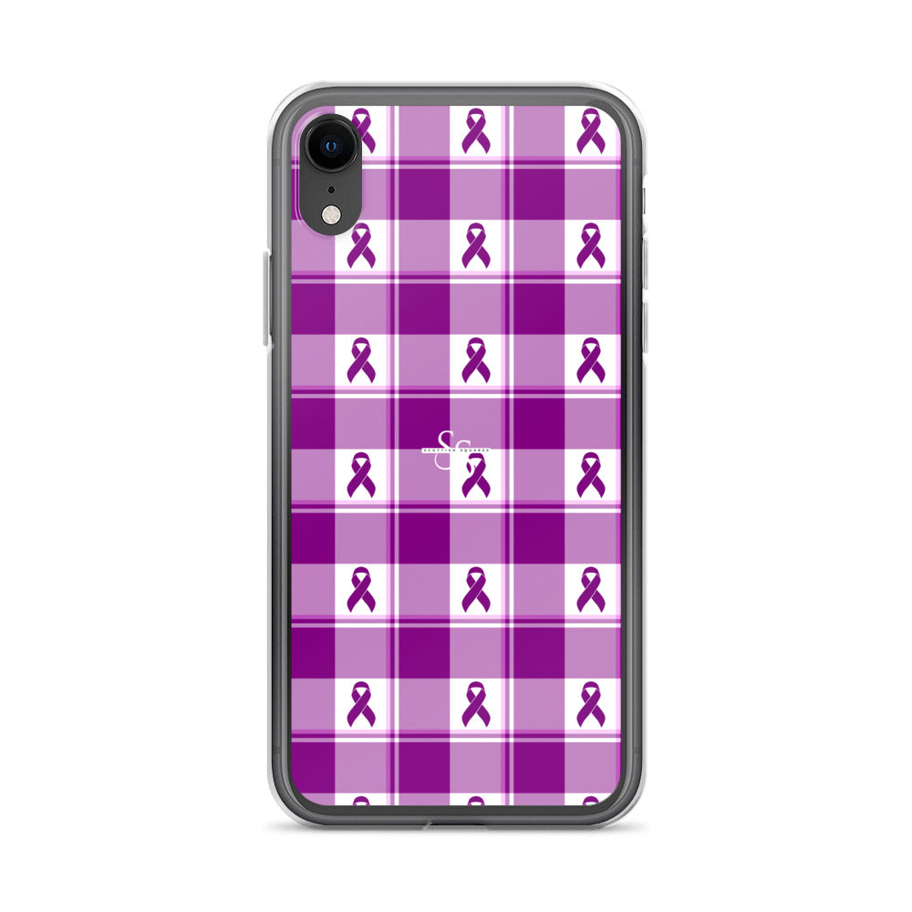 Clear Case for iPhone Pancreatic Cancer Awareness Plaid iPhone XR - Scottish Squares
