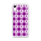 Clear Case for iPhone Pancreatic Cancer Awareness Plaid - Scottish Squares