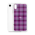 Clear Case for iPhone Purple and Trendy Pink Plaid - Scottish Squares