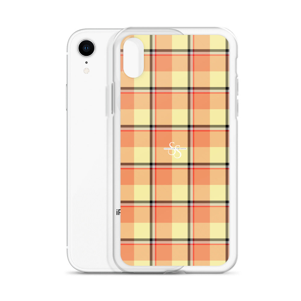 Clear Case for iPhone Claystone and Morning Mist Plaid - Scottish Squares