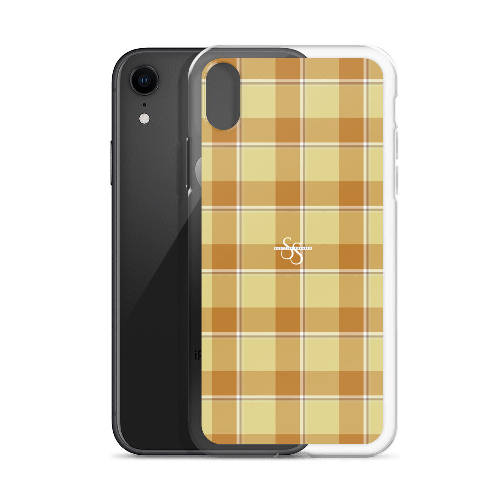 Clear Case for iPhone Zombie and Copper Plaid - Scottish Squares