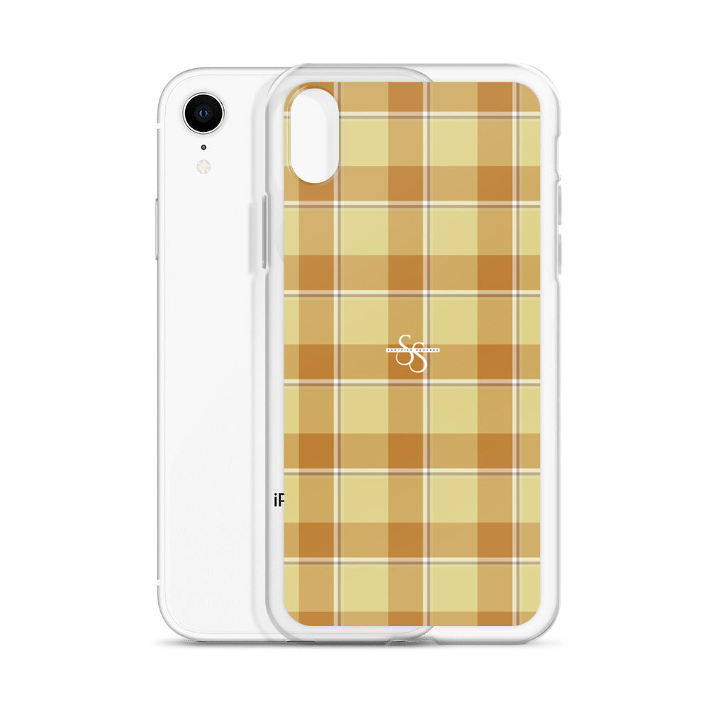 Clear Case for iPhone Zombie and Copper Plaid - Scottish Squares