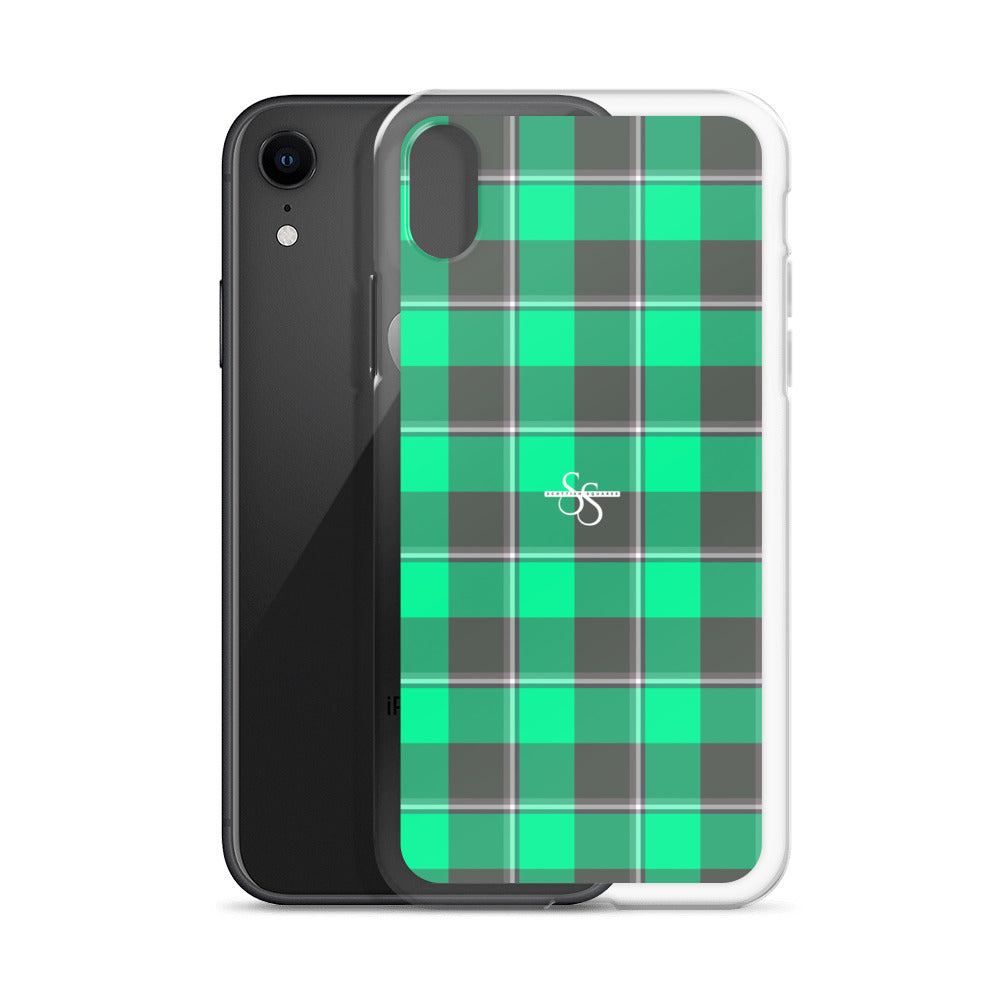 Clear Case for iPhone Spring Green and Finlandia Plaid - Scottish Squares