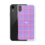 Clear Case for iPhone Viola and Dull Lavender Plaid - Scottish Squares