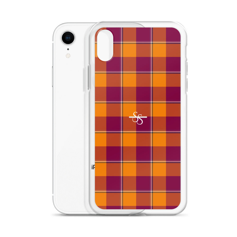 Clear Case for iPhone Tahiti Gold and Rose Bud Cherry Plaid - Scottish Squares