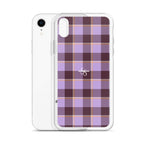 Clear Case for iPhone Light Wisteria and Livid Brown Plaid - Scottish Squares