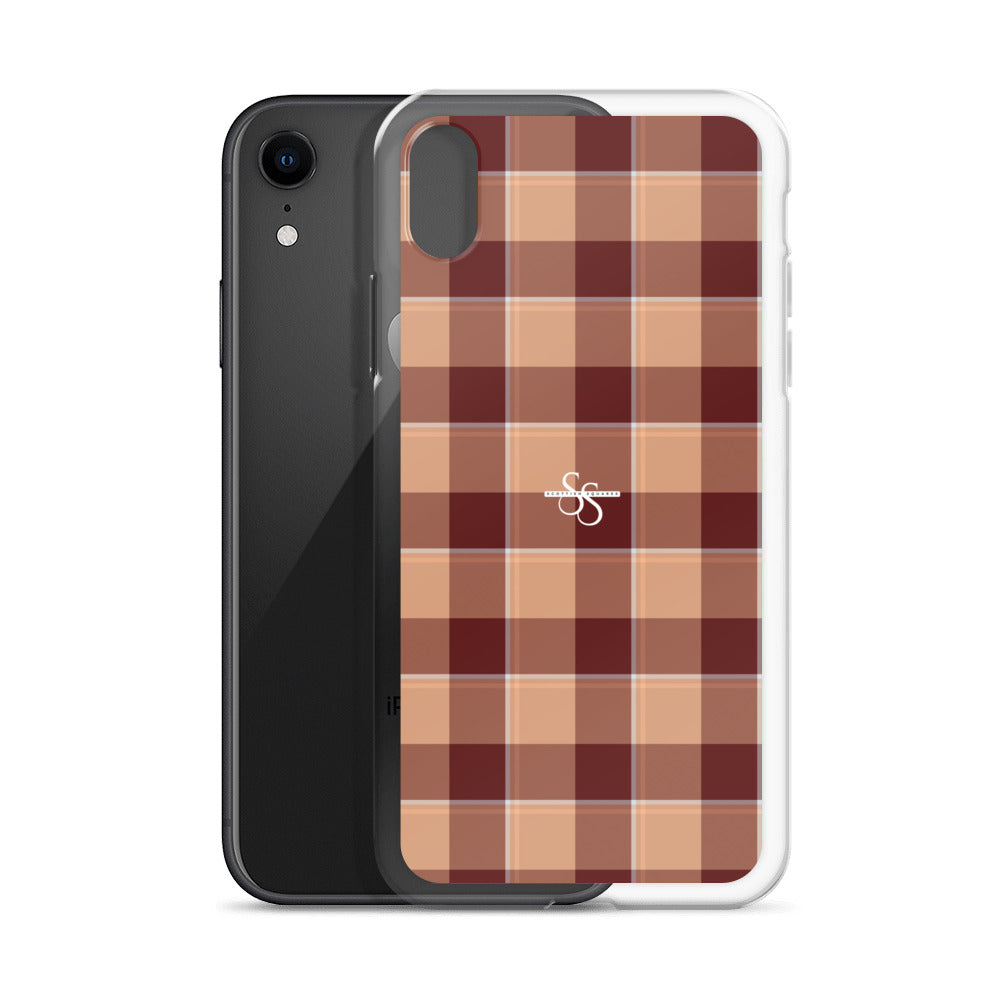 Clear Case for iPhone Whiskey and Livid Brown Plaid - Scottish Squares