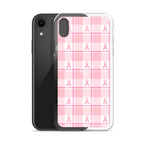 Clear Case for iPhone Breast Cancer Awareness Plaid - Scottish Squares