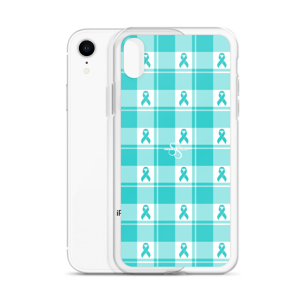 Clear Case for iPhone Ovarian Cancer Awareness Plaid - Scottish Squares