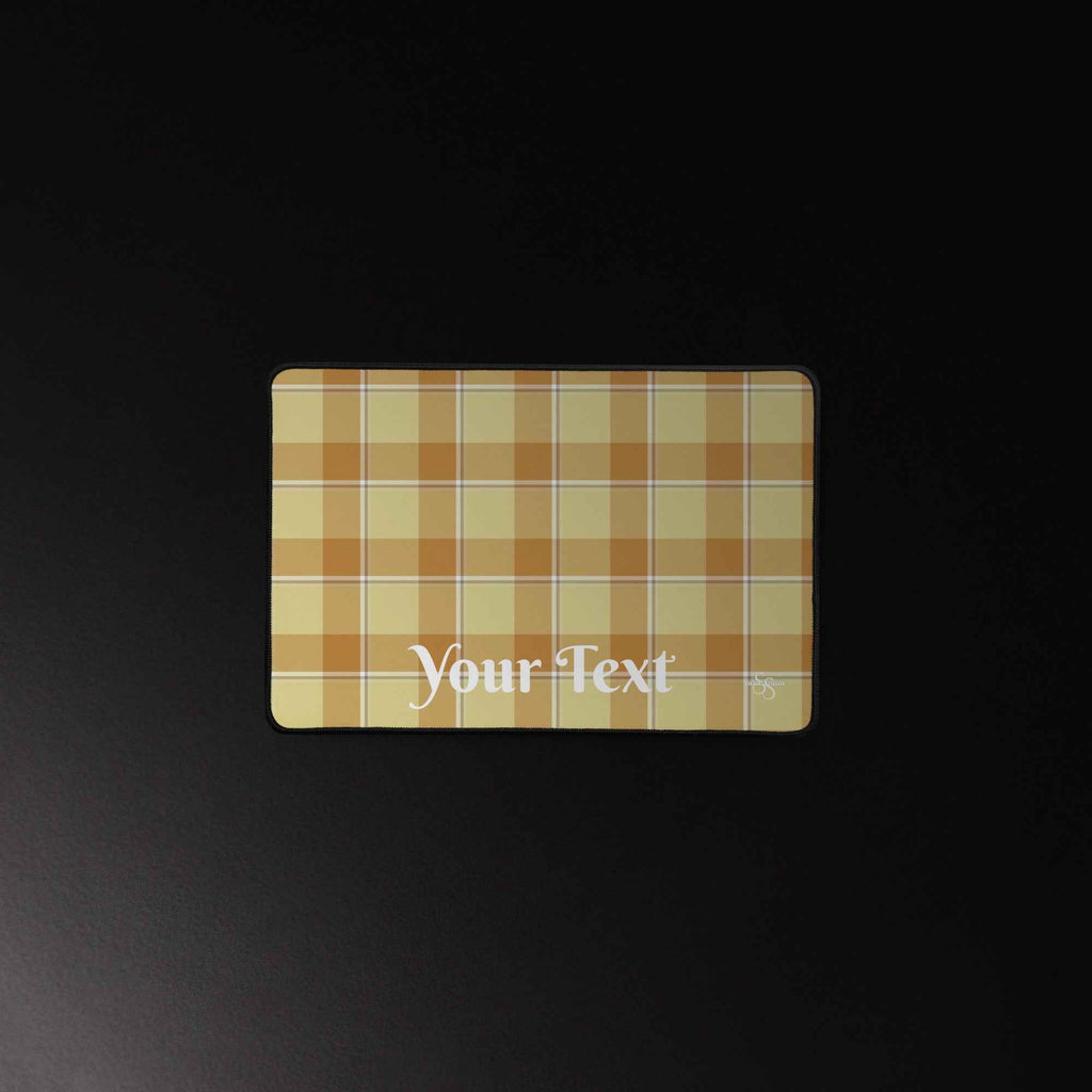 Personalized Zombie and Copper Plaid Desk Mat - Scottish Squares