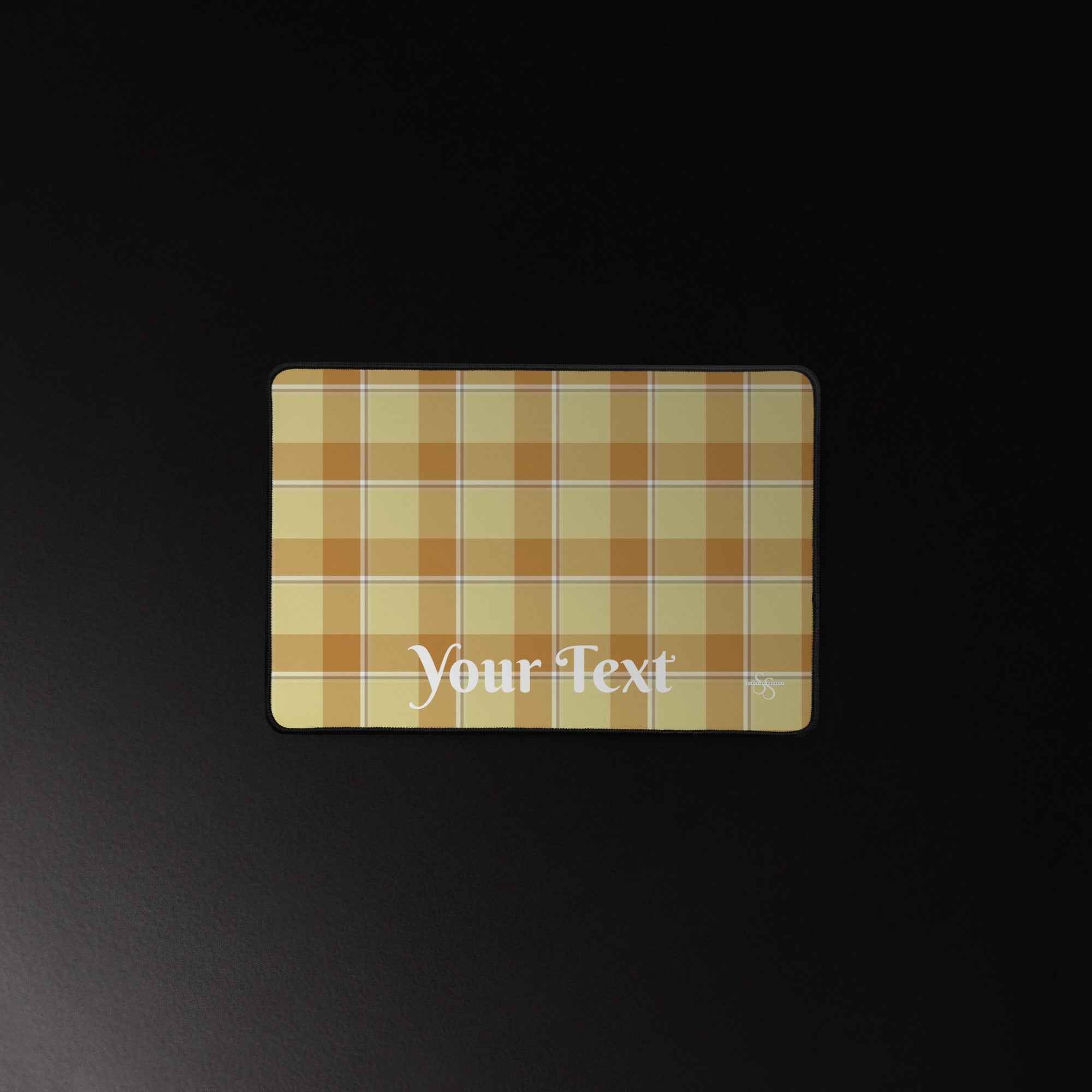 Personalized Zombie and Copper Plaid Desk Mat - Scottish Squares