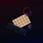 Personalized Zombie and Copper Plaid Desk Mat - Scottish Squares