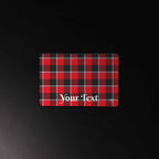 Personalized Red Ribbon and Heavy Metal Plaid Desk Mat - Scottish Squares