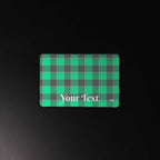 Personalized Spring Green and Finlandia Plaid Desk Mat - Scottish Squares