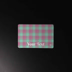 Personalized Vista Blue and Turkish Rose Plaid Desk Mat - Scottish Squares