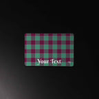 Personalized Ocean Green and Mulberry Wood Plaid Desk Mat - Scottish Squares