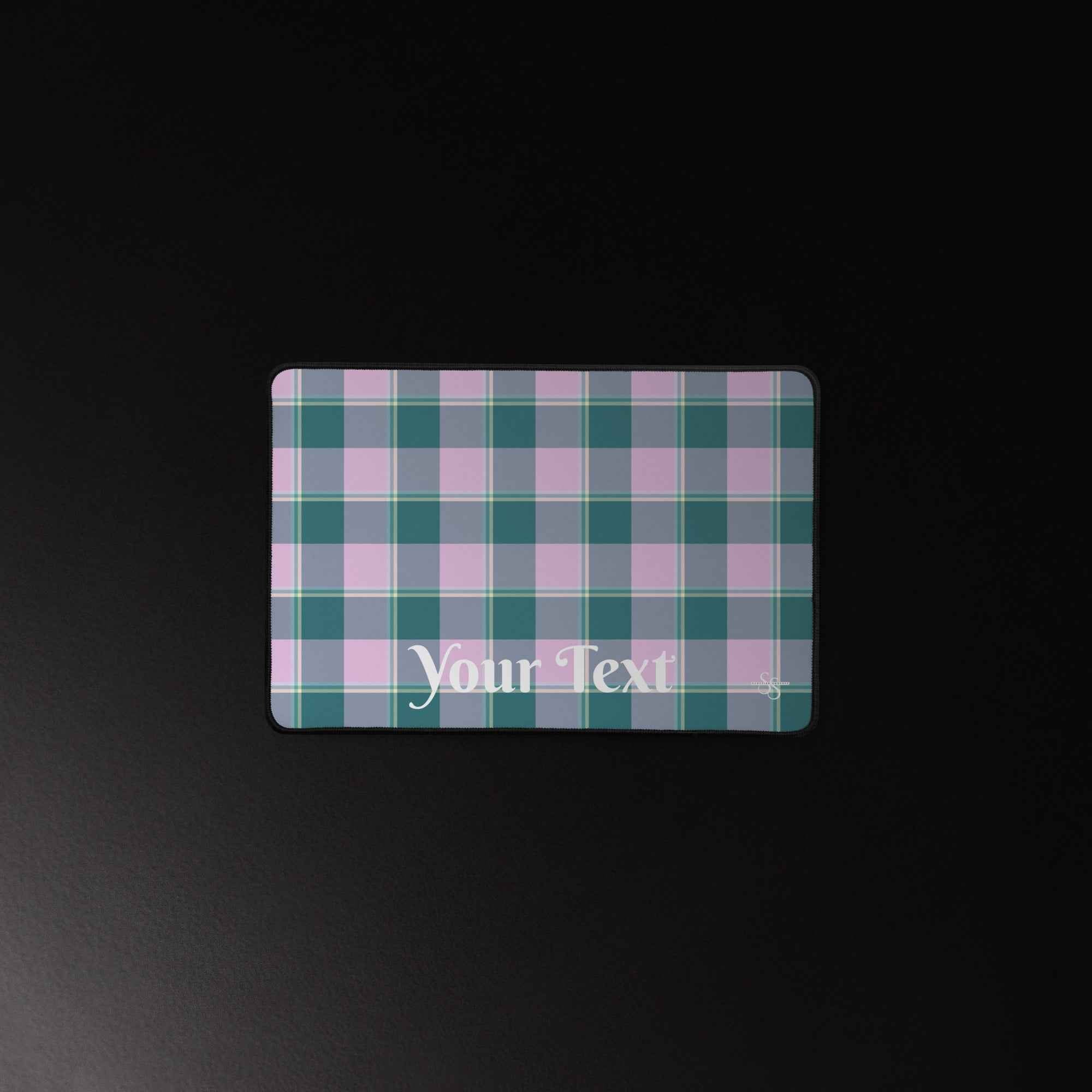 Personalized Ming and Melanie Plaid Desk Mat - Scottish Squares
