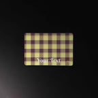 Personalized Flax and Livid Brown Plaid Desk Mat - Scottish Squares