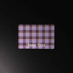 Personalized Light Wisteria and Livid Brown Plaid Desk Mat - Scottish Squares