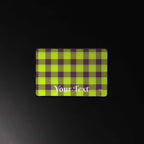Personalized Electric Lime and Livid Brown Plaid Desk Mat - Scottish Squares