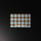 Personalized Blizzard Blue and Livid Brown Plaid Desk Mat - Scottish Squares