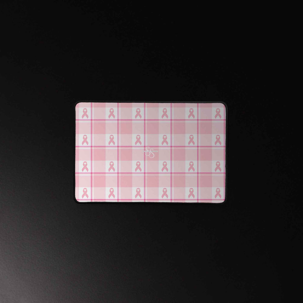 Desk Mat Breast Cancer Awareness Plaid - Scottish Squares