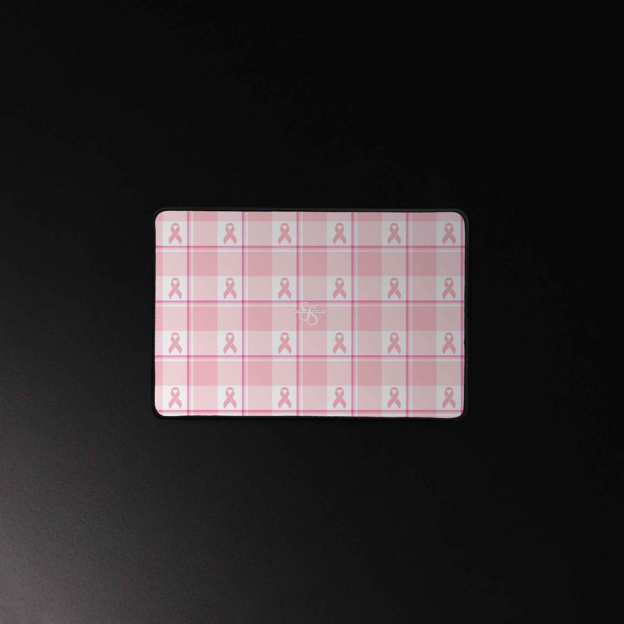 Desk Mat Breast Cancer Awareness Plaid - Scottish Squares
