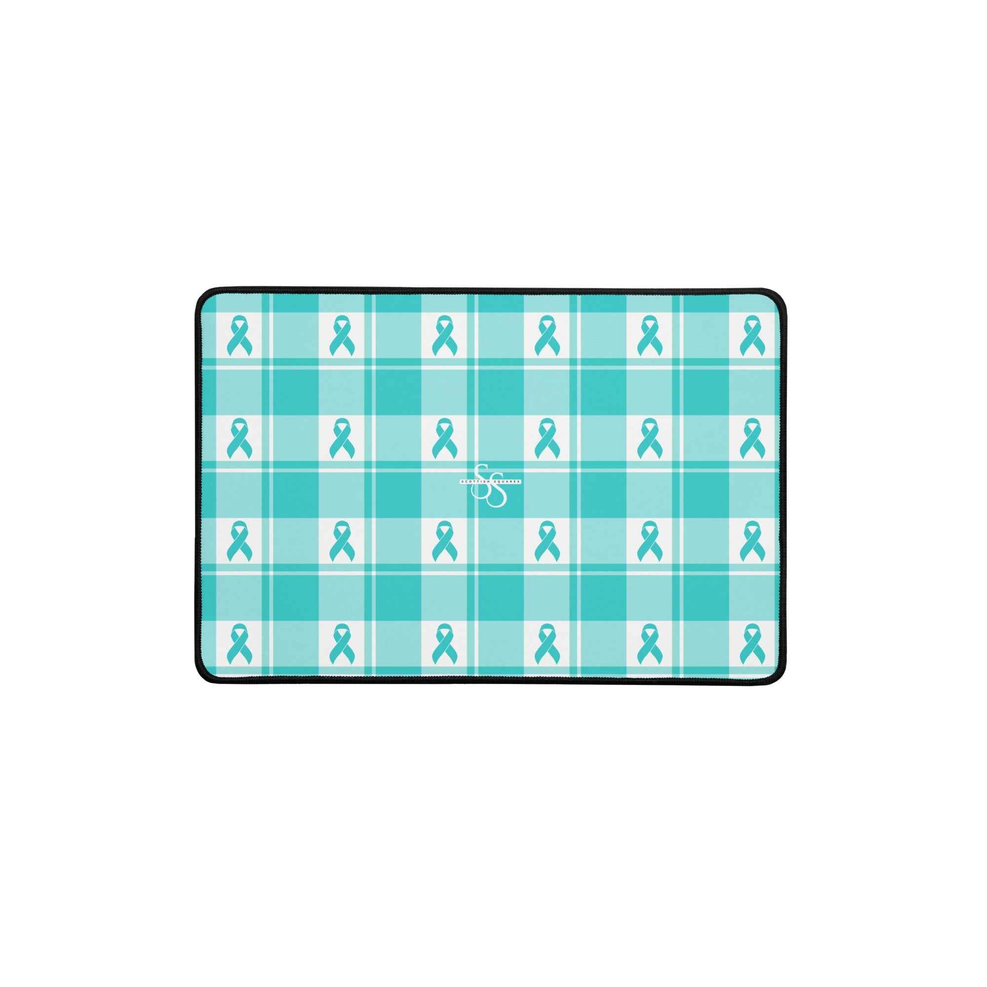 Desk Mat Ovarian Cancer Awareness Plaid 12″×18″ - Scottish Squares