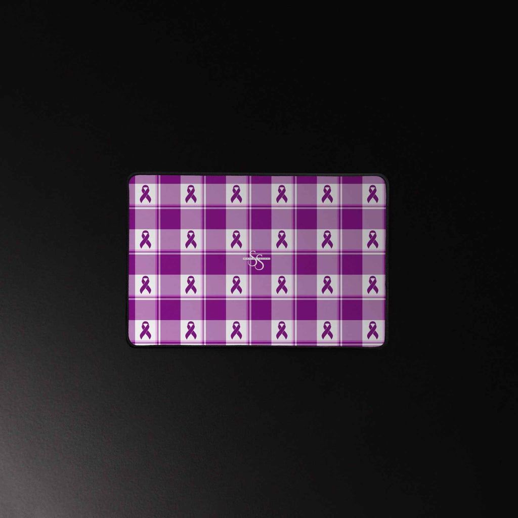 Desk Mat Pancreatic Cancer Awareness Plaid - Scottish Squares