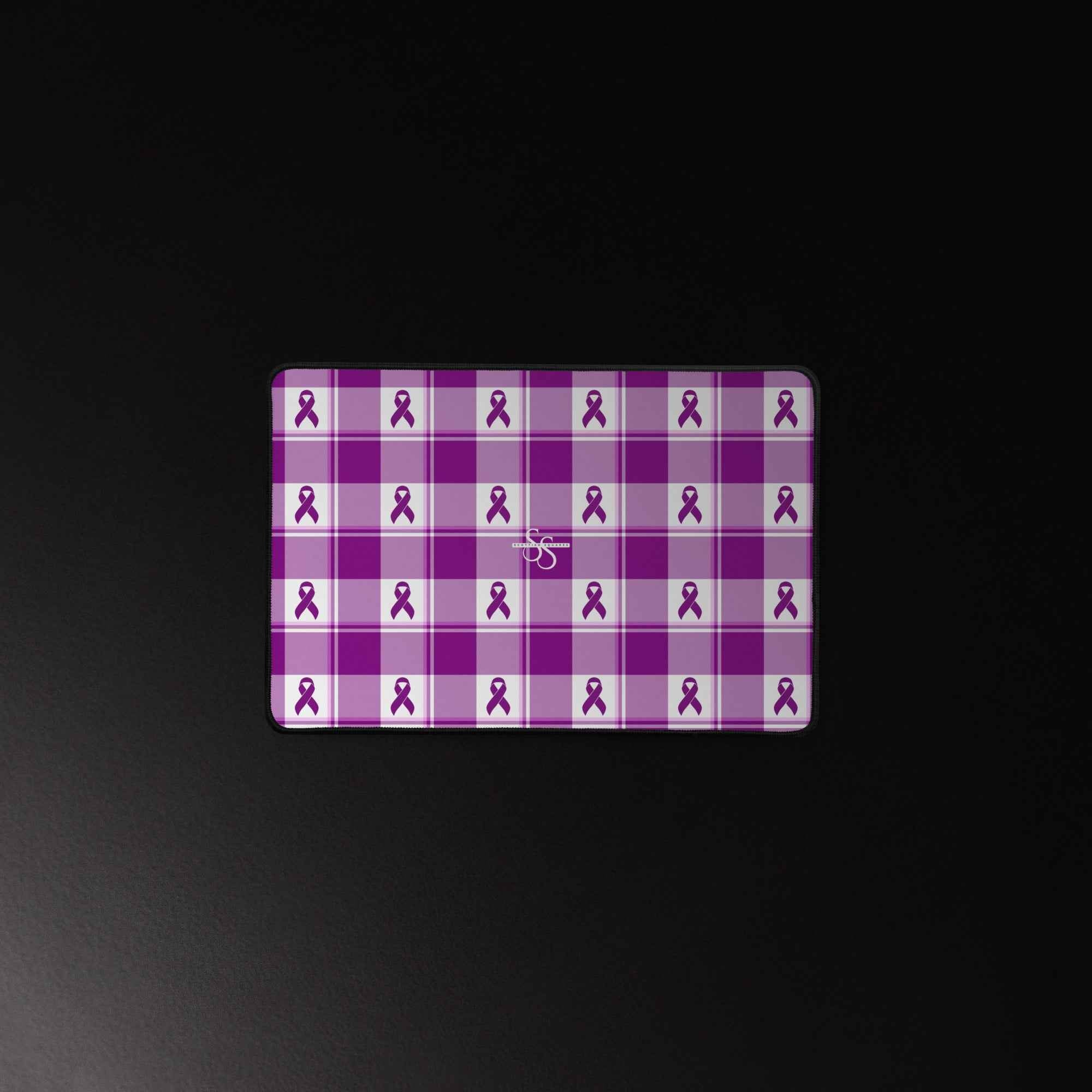 Desk Mat Pancreatic Cancer Awareness Plaid - Scottish Squares
