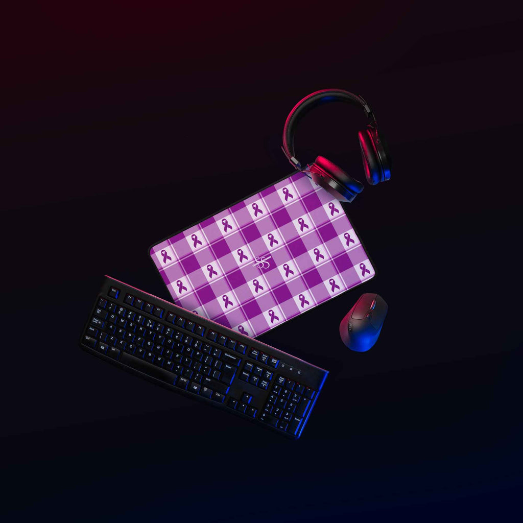 Desk Mat Pancreatic Cancer Awareness Plaid - Scottish Squares