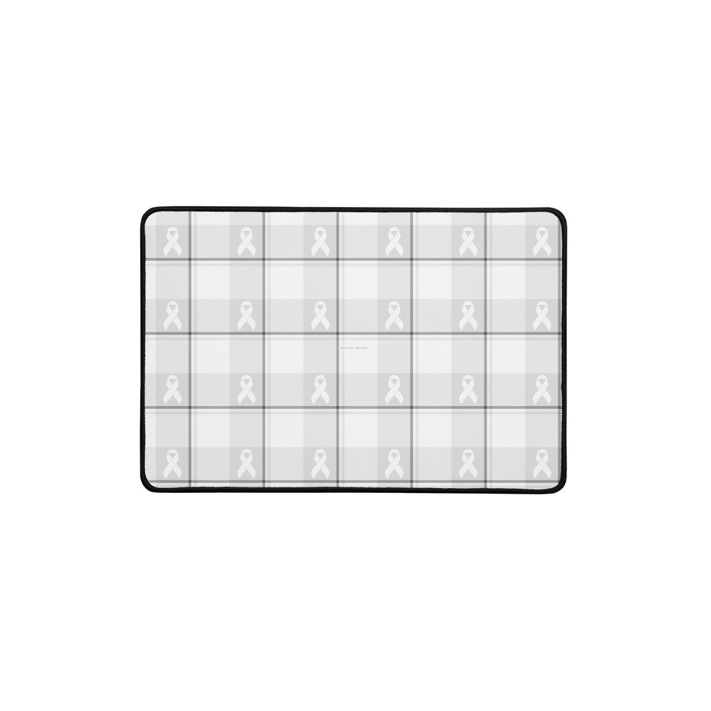 Desk Mat Lung Cancer Awareness Plaid, White Ribbon, Supportive Gift 12″×18″ - Scottish Squares