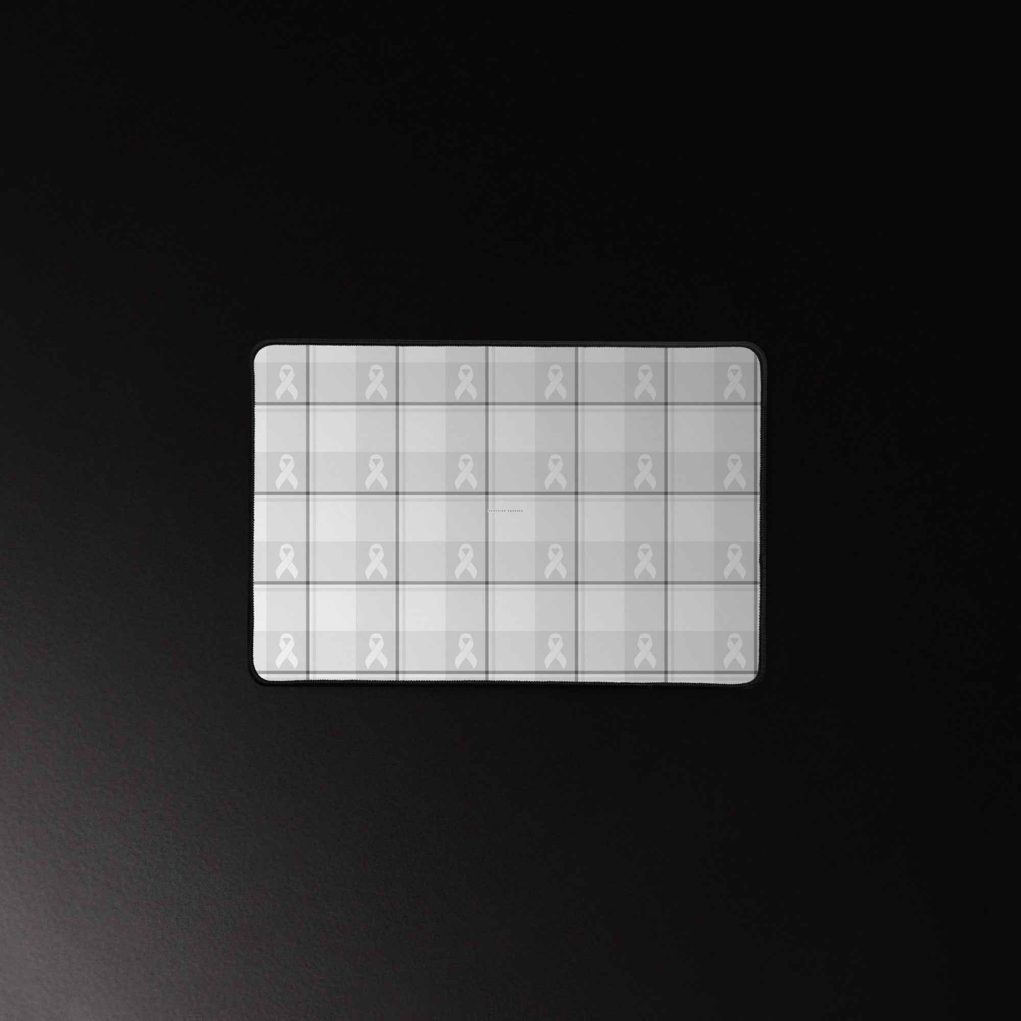 Desk Mat Lung Cancer Awareness Plaid, White Ribbon, Supportive Gift - Scottish Squares