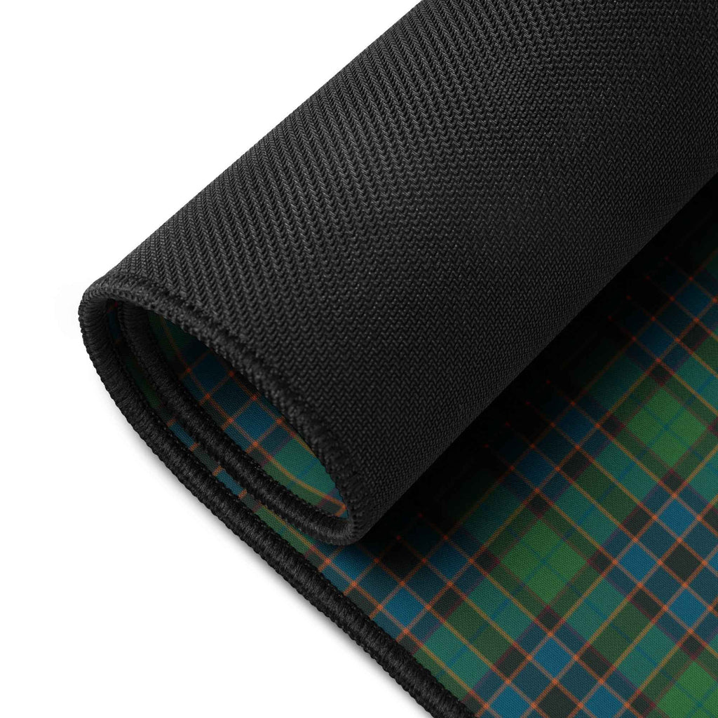 Desk Mat Green Blue Orange Plaid Tartan