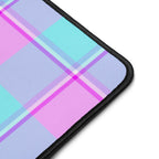 Personalized Mauve and Coastal Mist Plaid Desk Mat - Scottish Squares