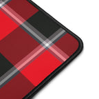 Personalized Red Ribbon and Heavy Metal Plaid Desk Mat - Scottish Squares