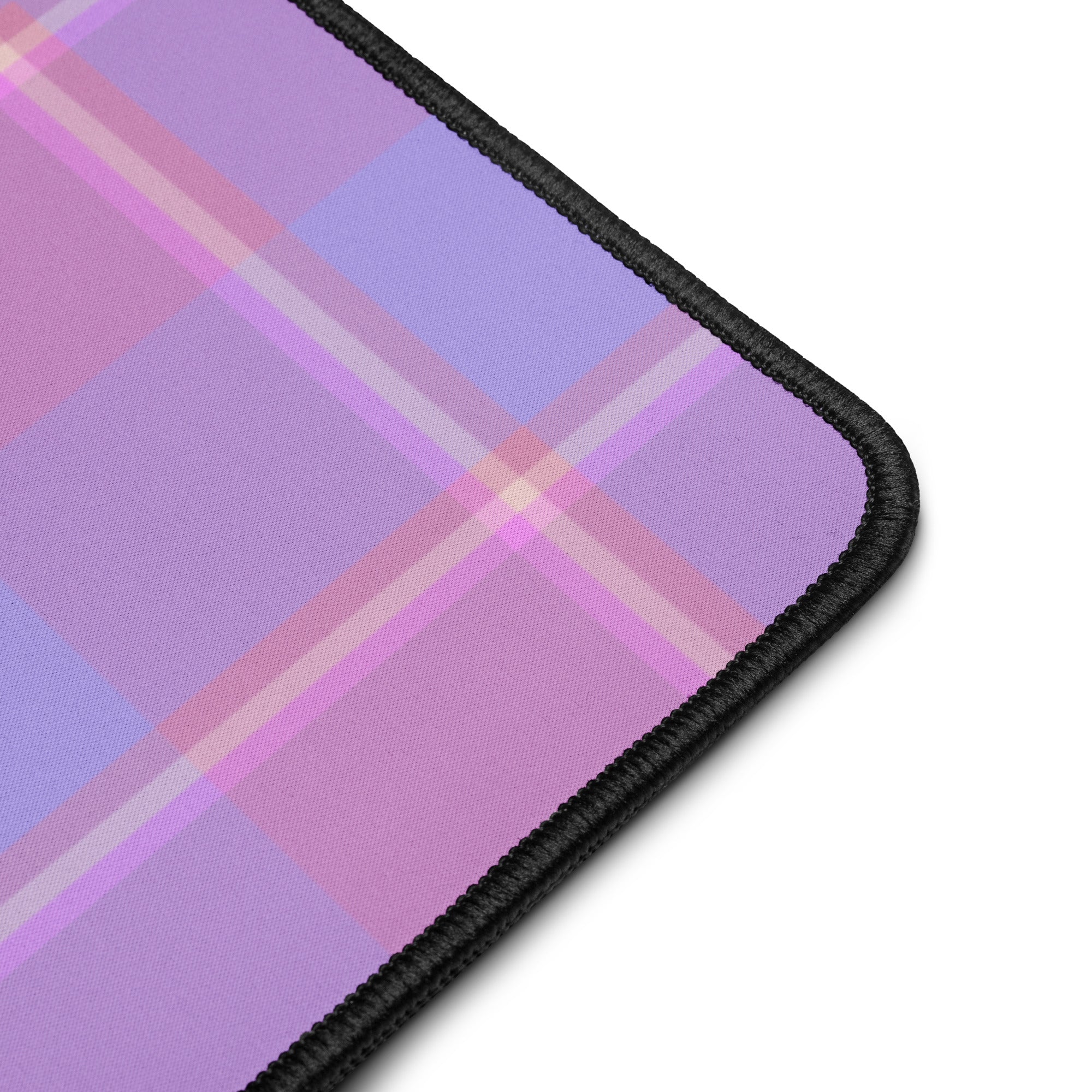 Personalized Viola and Dull Lavender Plaid Desk Mat - Scottish Squares