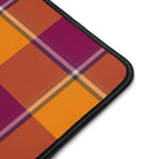 Personalized Tahiti Gold and Rose Bud Cherry Plaid Desk Mat - Scottish Squares