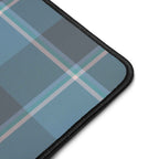 Personalized Hoki and Shuttle Gray Plaid Desk Mat - Scottish Squares
