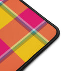Personalized Corn and Razzmatazz Plaid Desk Mat - Scottish Squares