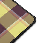 Personalized Flax and Livid Brown Plaid Desk Mat - Scottish Squares