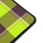 Personalized Electric Lime and Livid Brown Plaid Desk Mat - Scottish Squares