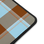 Personalized Blizzard Blue and Livid Brown Plaid Desk Mat - Scottish Squares