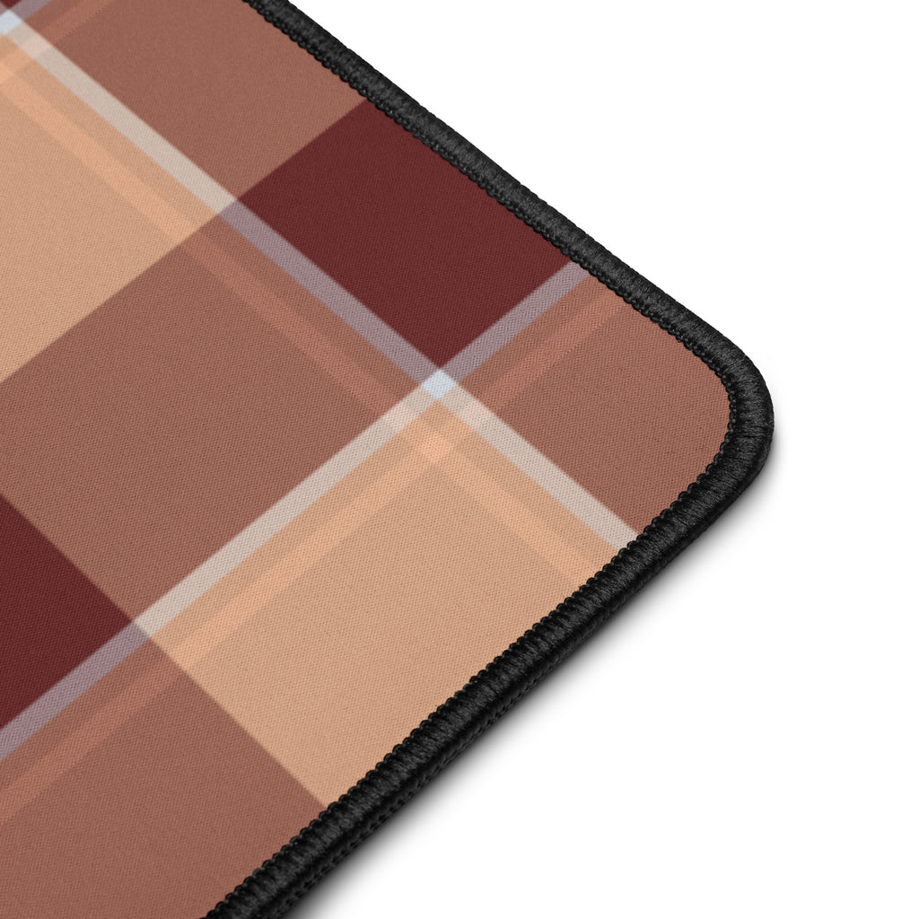 Personalized Whiskey and Livid Brown Plaid Desk Mat - Scottish Squares