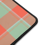 Personalized Spring Rain and Persimmon Plaid Desk Mat - Scottish Squares