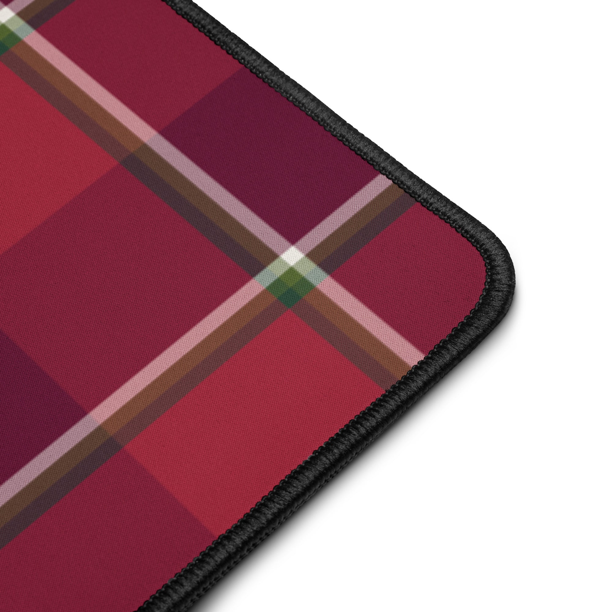 Personalized Old Brick and Cab Sav Plaid Desk Mat - Scottish Squares