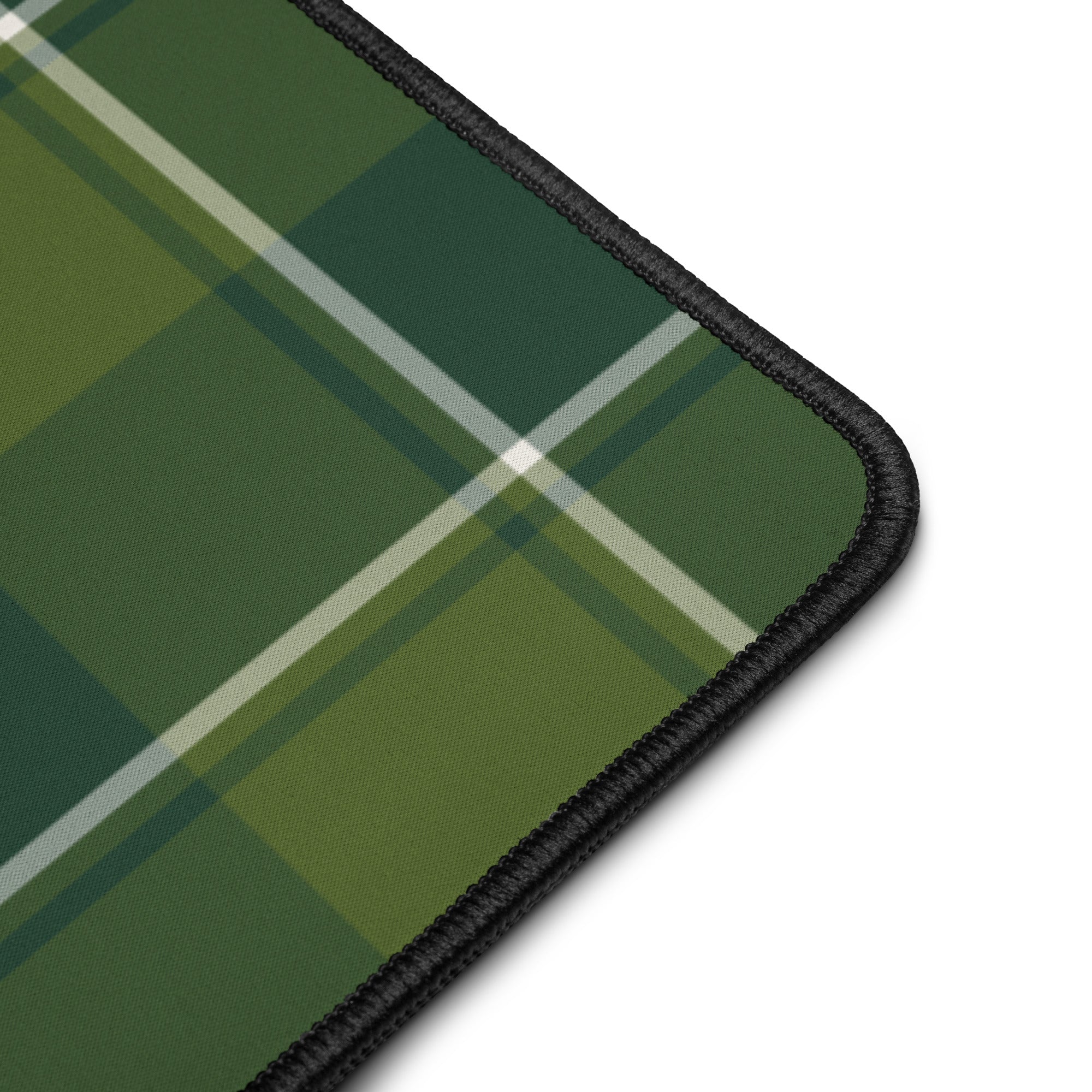 Personalized Woodland and Evergreen Plaid Desk Mat - Scottish Squares