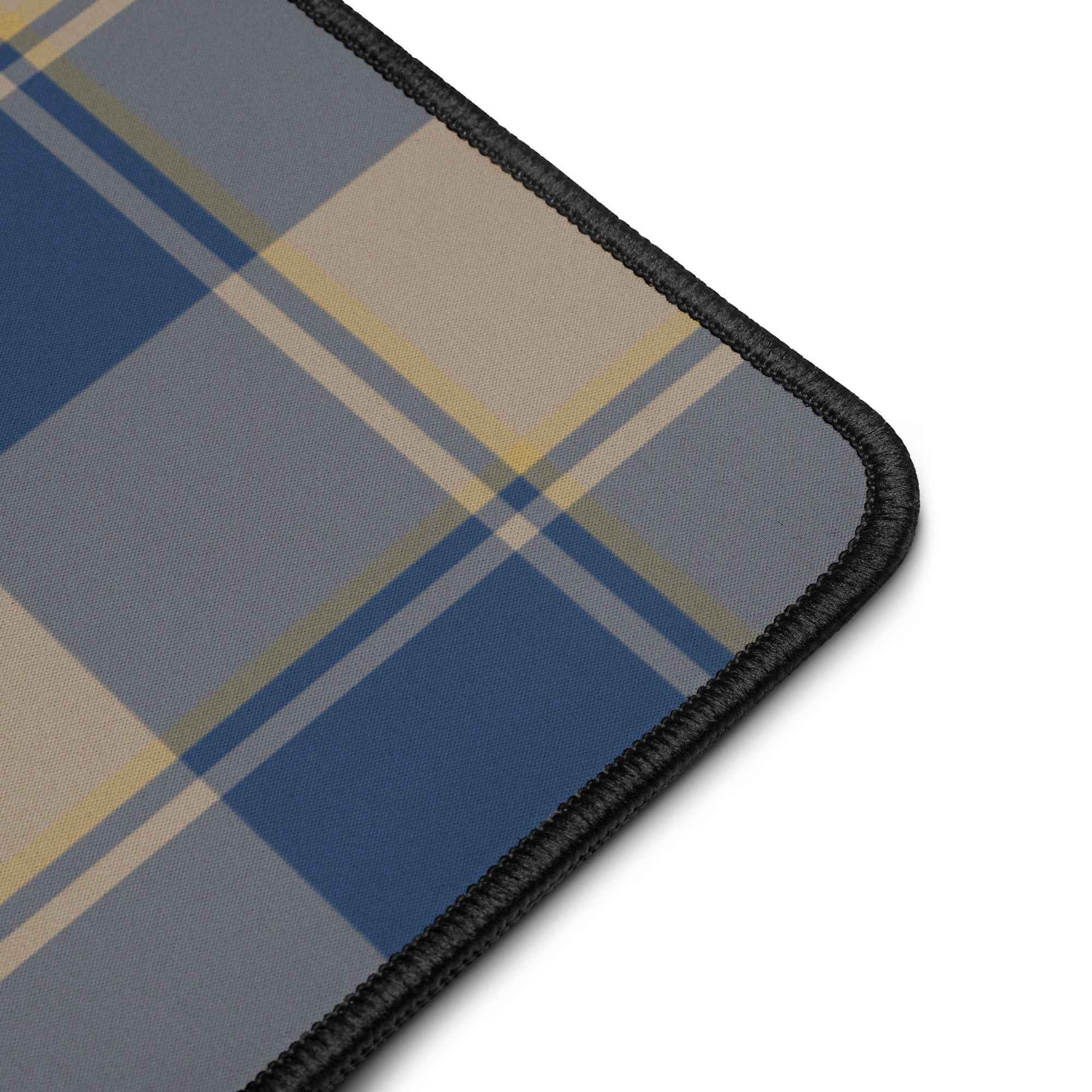 Personalized Cello and Donkey Brown Plaid Desk Mat - Scottish Squares