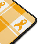 Desk Mat Kidney Cancer Awareness Plaid, Orange Ribbon, Supportive Gift - Scottish Squares