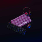 Personalized Purple and Trendy Pink Plaid Desk Mat - Scottish Squares